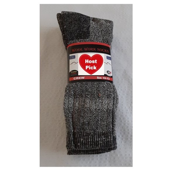 Thick Merino Wool Socks - Set of 3 - Gray/Black - Premium Quality Woolen Socks - Picture 1 of 4
